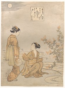 Tamagawa del trébol arbustivo de Suzuki Harunobu