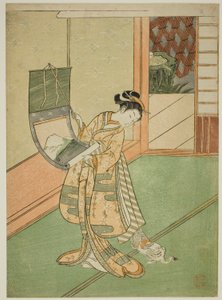 Colgando una pintura (parodia de la Tercera Princesa) de Suzuki Harunobu