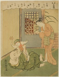 Hotei, de la serie "Siete dioses de la buena suerte en la vida moderna (Tosei Shichi-fukujin)" de Suzuki Harunobu