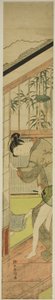 Hombre tirando del kimono de una mujer