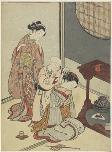 Lluvia nocturna en el puesto de té, después de 1766 de Suzuki Harunobu