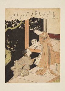 Flores de Ciruelo en una Noche Oscura de Suzuki Harunobu