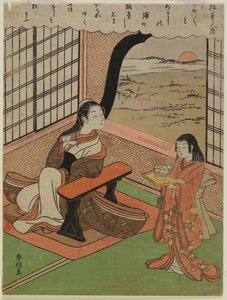 Poema de Kakinomoto Hitomaro de Suzuki Harunobu