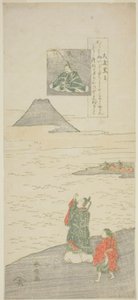 Poema de Otomo no Kuronushi, de la serie "Seis Poetas Famosos (Rokkasen)" de Suzuki Harunobu