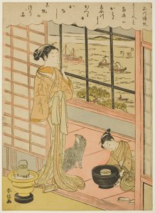 Velas de regreso en Shinagawa (Shinagawa no kihan), de la serie "Ocho vistas a la moda de Edo (Furyu Edo hakkei)"
