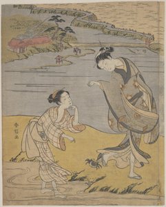 El cangrejo aferrado de Suzuki Harunobu