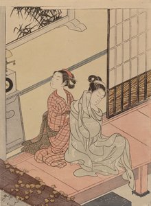 Las horas del toque de queda, de la serie Ocho vistas de salón de Suzuki Harunobu