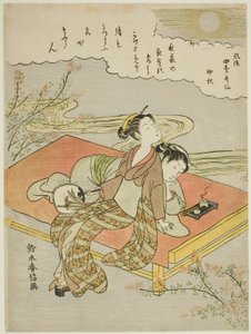 El octavo mes (Chushu), de la serie "Versiones populares de poetas inmortales en cuatro estaciones (Fuzoku shiki kasen)" de Suzuki Harunobu