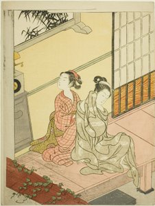 La Campana de la Tarde del Reloj (Tokei no bansho), de la serie "Ocho Vistas del Salón (Zashiki hakkei)"