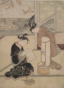 El resplandor vespertino de la lámpara: ocho vistas de salón de Suzuki Harunobu
