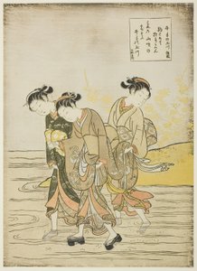 El río de las joyas en Ide (Ide no Tamagawa), de una serie sin título de Seis Ríos de Joyas de Suzuki Harunobu