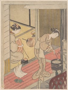 Las velas que regresan del toallero de Suzuki Harunobu
