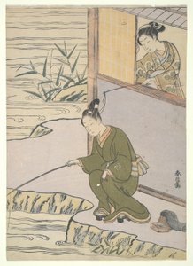 cosquillas el pescador de Suzuki Harunobu