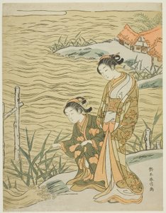 Dos mujeres a la orilla del agua de Suzuki Harunobu