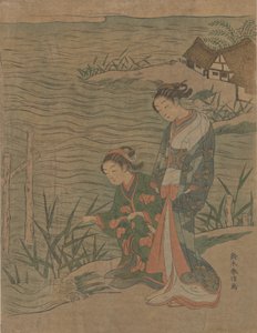 Dos señoritas en la orilla, ca. 1768 de Suzuki Harunobu
