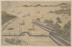 Vista de Fukagawa, Edo de Suzuki Harunobu