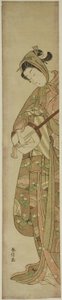 Mujer tocando el shamisen de Suzuki Harunobu