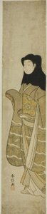 Mujer con Capucha Negra de Suzuki Harunobu