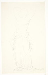 Estudio para la estatuilla "Mujer arreglándose el cabello" de Svend Rathsack