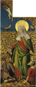 Santa Isabel con dos mendigos de Swabian master