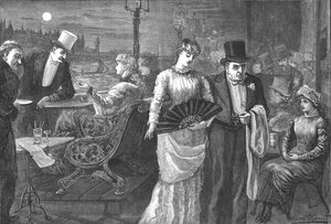 Una noche de verano en la terraza de la Casa de los Comunes, Palacio de Westminster, 1881 de Swain