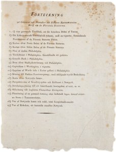 Lista de ilustraciones del Atlas de los Estados Unidos de Klinckowstrom, 1824 de Swedish School