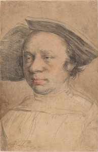 Retrato de un hombre con sombrero de ala ancha de Swiss 16th Century after Hans Holbein the Younger