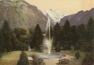 Oberland bernés: Interlaken, Kurgarten (foto a color)