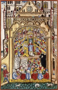 Un sermón de San Agustín, c.1494-5 de Swiss School
