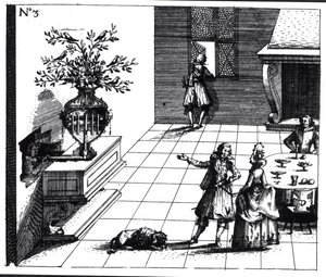 Árbol musical de canto de pájaros, publicado c.1670 de Swiss School