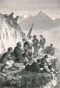 Estudiantes de botánica en las montañas de Swiss School