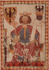 Rey Enrique, ilustración del Códice Manesse, una colección de canciones de amor cortés, probablemente de Zúrich, c.1300-20 de Swiss School