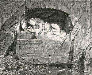 Monumento en Lucerna a los guardias suizos que cayeron defendiendo a la familia real de Francia, 10 de agosto de 1792