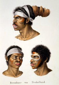 Nativos de Nueva Holanda (Australia), del Estudio etnológico de varios tipos raciales de varios continentes, por C.I. Brodtmann, 1824 de Swiss School