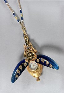 Reloj colgante en forma de escarabajo, Chaux-de-Fonds, 1890s