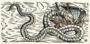 Monstruo marino, ilustración de "Historiae Animalium" de Conrad Gesner