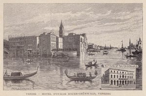Venecia, Hotel de Italia Bauer-Grunwald, Venedig (grabado) de Swiss School