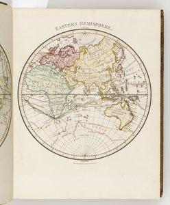 Mapa del hemisferio oriental, ilustración de 