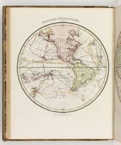 Mapa del hemisferio occidental, ilustración de 