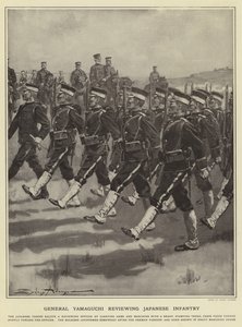 General Yamaguchi revisando la infantería japonesa de Sydney Adamson