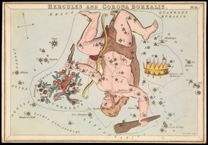 Hércules y Corona Boreal, c.1825 (cartulina, papel, tejido ) de Sydney Hall