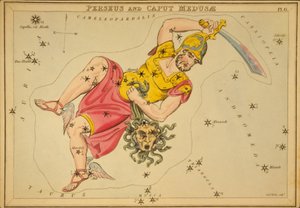 Perseo y Caput Medusa, ilustración de "El espejo de Urania