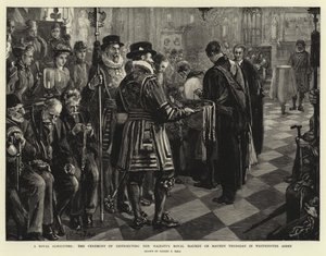 Una Limosna Real, la Ceremonia de Distribución de la Real Limosna de Su Majestad el Jueves Santo en la Abadía de Westminster de Sydney Prior Hall