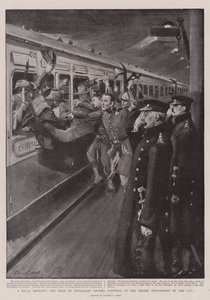 Una despedida real, el Duque de Connaught despidiendo al segundo destacamento del CIV de Sydney Prior Hall
