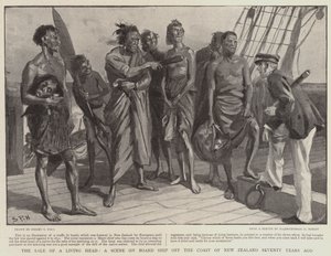 Venta de una cabeza viva, una escena a bordo de un barco frente a la costa de Nueva Zelanda hace setenta años de Sydney Prior Hall