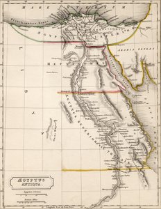 Mapa de Aegyptus Antiqua (Antiguo Egipto), dibujado y grabado por Sydney Hall, c.1826