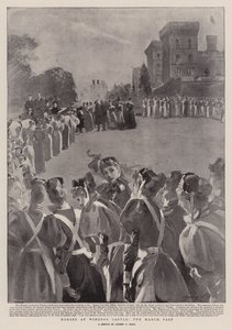 Enfermeras en el Castillo de Windsor, el desfile de Sydney Prior Hall