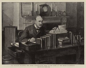 Sir William Walrond, el principal látigo conservador, en su habitación en la Cámara de los Comunes