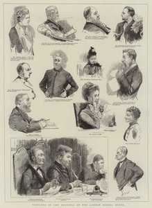 Bocetos en las reuniones de la Junta Escolar de Londres