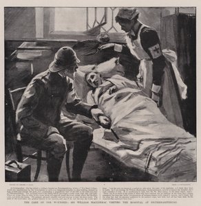 El cuidado de los heridos, Sir William MacCormac visitando el hospital en Pietermaritzburg de Sydney Prior Hall